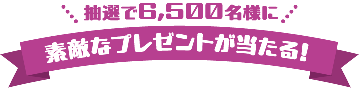 抽選で6,500名様に素敵なプレゼントが当たる！