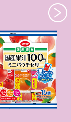 国産果汁100％ミニパウチゼリー