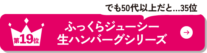 第19位 ふっくらジューシー生ハンバーグシリーズ でも50代以上だと…35位
