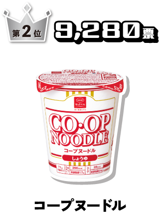 第2位 9,280票 コープヌードル
