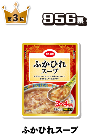 第3位 956票 ふかひれスープ