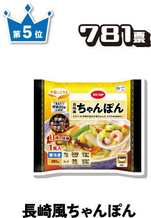 第5位 781票 長崎風ちゃんんぽん