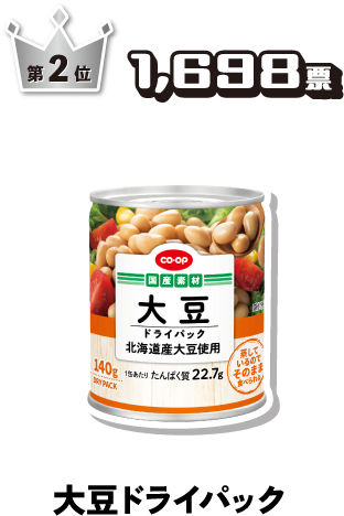 第2位 1,698票 大豆ドライパック